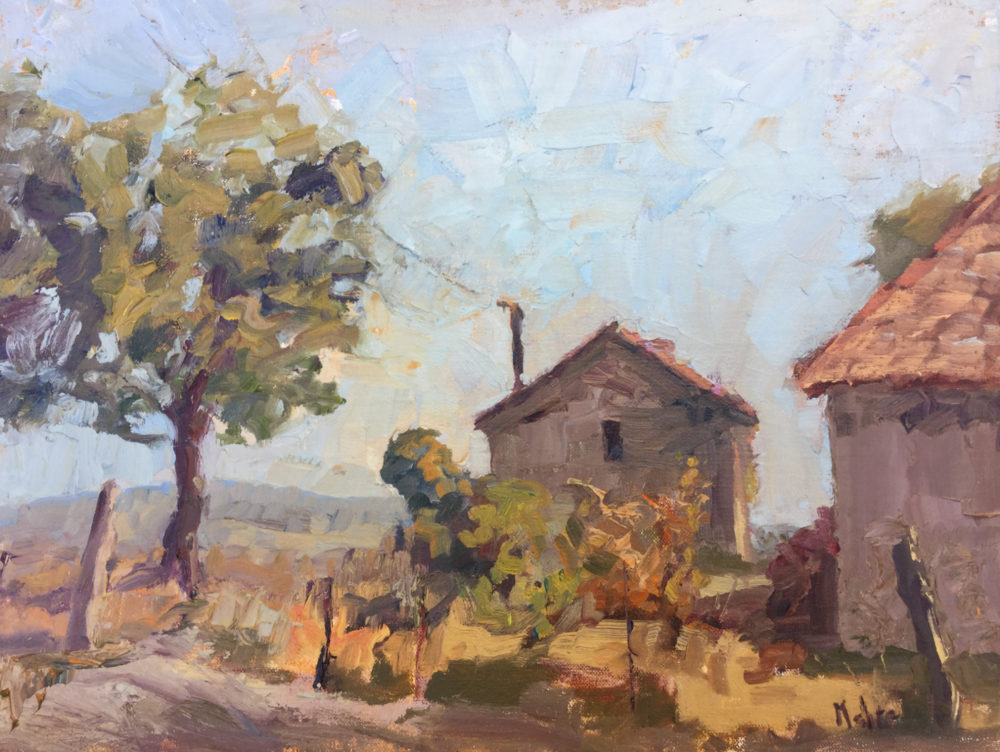 Milk House and Walnut Tree 12x16