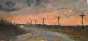 Highway at Sunset 6x12 SOLD