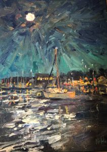 Full Moon Rising 18x14 SOLD