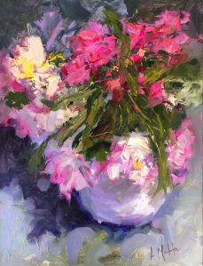 Late Begonias and Camellia 12X9 SOLD