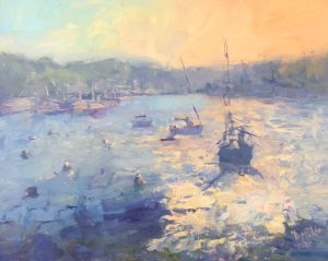 Sun Setting on the Severn 14x18 SOLD