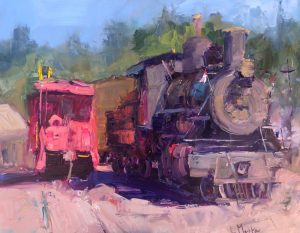 The Red Caboose 9x12
